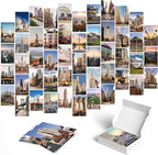 Y2K BOO Urban Wall Collage Kit - 50 Aesthetic Posters Featuring Famous American Cities & Landmarks, Trendy 4"x6" Prints for Teen Bedroom, Dorm Room & Apartment Wall Decor