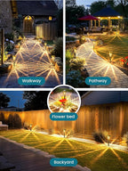 Solar Lights Outdoor Waterproof,6 Pack Gold Solar Pathway Lights with 10-40 LM Dimmable Glass and Metal, Solar Powered Garden Fall Decor for Yard,Patio,Pathway,Driveway(Warm White)