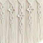 Achart Macrame Wall Hanging Large- Boho Wall Decor- large wall art- Wall Decor Living Room- Macrame Tapestry Boho Decor for Bedroom (Beige-Flower)