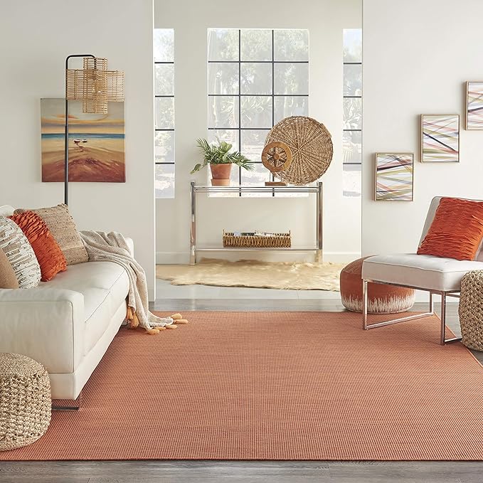Nourison Home Positano 6' x 9' Terracotta Fabric Modern Area Rug (6' x 9')