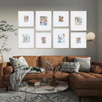 Camden Reed Arcadia 8 Piece Oversized Gallery Wall Frame, 16x20 and 16x16 Inch Matted Frames for Featuring 8x10 and 5x7 Inch Photographs or Art Prints, Gold Finish