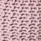 REDEARTH Round Pouf Ottoman - Hand Knitted Boho Poof Home Décor Pouffe Circular Footrest for Living Room - Bedroom - Lounge - 100% Cotton (19.5"x19.5"x14") - Pale Pink