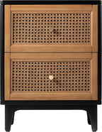 Fully-Assembled Modern Farmhouse Clean-Lined Nightstand, End Table with 1 Drawer, Black