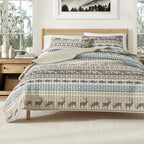 Great Bay Home 3-Piece Reversible Rustic Lodge Bedspread Quilt with 2 Shams. All-Season Quilt Set. (King, Yosemite)