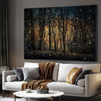 SIGNWIN 36"x46" Extra Large Framed Wall Art Magical Firefly Night Forest, Enchanted Woodland Scene for Home Living Room Bedroom Decor (Frame Assembly Required)
