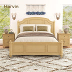 Harvin Nightstand, Solid Wood End Table with Drawer & Door, Timeless Classic Side Table for Bedroom, Living Room or Home Offices