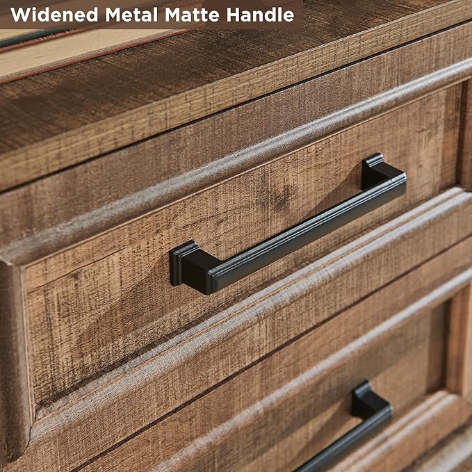 ACCOHOHO 18" Farmhouse Nightstand with Charging Station,End Table with 2 Drawers Storage,Side Table,Bedside Cabinet for Bedroom,Living Room, Light Brown