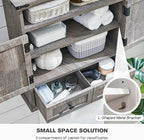 Bathroom Wall Cabinet, Farmhouse Medicine Cabinet, 24" Wide Cabinet with Drawer, Adjustable Shelf, Double Barn Doors, Storage Cabinet for Bathroom, Kitchen, Living Room, Grey Wash