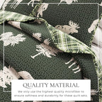 Lodge Bedspread King Size Quilt with 2 Shams. Cabin 3- Piece Reversible All Season Quilt Set. Rustic Quilt Coverlet Bed Set. Rio Ridge Collection (Forest Green)