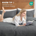 Love's cabin Twin Quilt Set Dark Grey Bedspreads Bedding Set - Soft Bed Lightweight Bedspread Comforter - Modern Style Coin Pattern Coverlet for All Season - 2 Pieces (1 Quilt, 1 Pillow Sham)