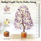 Amethyst Chakra Tree of Life - Crystal Tree for Positive Energy, Feng Shui Decor - Handmade Gemstone Tree, Good Luck Money Bonsai, Purple Healing Crystals, Meditation Stone, Spiritual Mystical Gift