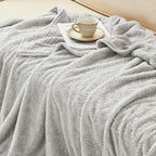 EMME Muslin and Fleece Queen Blanket Reversible - 80"*90" Grey Soft Warm Throw Blankets for Couch Bed Picnic Travel Bed