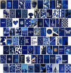 Y2K BOO Dark Navy Aesthetic Wall Collage Kit - 100 Trendy Deep Blue Photos for Minimalist Room Decor, 4"x6" Modern Art Prints for Teen Bedroom, College Dorm & Apartment Wall Aesthetic