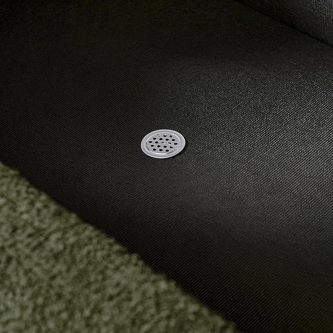 Oval Storage Bench 43.5" Linen Fabric Upholstered Entryway Bench with Solid Wood Legs Ottoman Bench Indoor Bench for Living Room/Bedroom/End of Bed/Entryway (Dark Green)