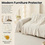 Boho Chenille Couch Cover Simple Style Sofa Slipcovers Sofa Cover for 2 Cushion Couch Sofa, Pet Friendly Loveseat Cover Armchair Cover for Sectional Sofa(Beige, 71"x102")