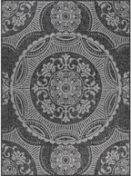 Medallion Outdoor Rug 5x7 Washable Outside Carpet for Indoor Patio Porch Waterproof Easy Cleaning Non Shedding Area Rugs Dark Gray 5 x 7