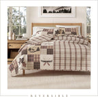 Great Bay Home Lodge Bedspread Full/Queen Size Quilt with 2 Shams. Cabin 3-Piece Reversible All Season Quilt Set. Rustic Quilt Coverlet Bed Set. Redwood Collection.