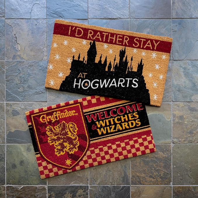 Gertmenian Harry Potter Coir Doormat - 2x3 Welcome Mat (2-Pack), Ideal for High Traffic Areas in Front Door, Garage, Entryway - Paramount Hogwarts/Witches, 80027