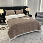 UKELER Sherpa Bed Blanket 80 × 90 inch, Ultra Soft Queen Size Throw Blanket for All Season, Cozy Plush Arch Fleece Blankets for Bedroom Living Room Dorm Hostel Sofa Camping, Coffee