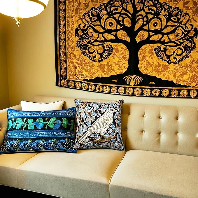 Cream Floral French Style Modern Floral Throw Pillow Cover - Hand Embroidered - 18x18 - White, Multicolor - Living Room, Bedroom, Outdoors, Accent, Home Staging