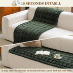 MYSKY HOME Couch Covers for 3 Cushion Sofa Pet Friendly, Couch Cover for Dogs, Sofa Covers for Pets Washable, Soft Non-Slip Sofa Slipcovers Furniture Protector Covers, Moss Green, 27.6" x 70.9"