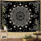 Lunerfex Sun and Moon Mandala Tapestry Boho Tapestry for Bedroom Black and White Tapestries Wall Hanging Living Room Wall Art and Home Decor 44x60