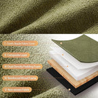 ONEVOG Olive Green‌ Modern Ottoman, 21" Square Fuzzy Couch Sherpa Pouf Ottoman, Tufted Cute Boucle Fabric Foot Stools, Upholsered Footrest & Coffee Table & Vanity Chair for Living Room Bedroom, Dorm