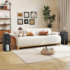 Small Nightstand Set of 2, Wooden Narrow Nightstands with 2 Drawers, Vintage Side End Table for Small Spaces, Skinny Night Stand, Bedside Table for Bedroom, Living Room (Black-2PCS)