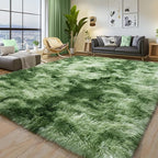 Soft Plush Shag Rug 5x7, Ultra Fluffy Rug for Living Room Bedroom, Non-Slip Fuzzy Large Area Rug for Living Room, Carpet for Girl Boy Kids, Modern Indoor Home Decor Aesthetic, Tie-Dyed Green