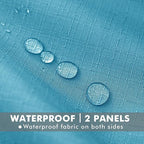 HolidayIdeas 4 Panels Linen Outdoor Curtains for Patio Waterproof-Teal Outside Curtains 54"x 84"-Indoor/Outdoor Curtains Weatherproof, Privacy for Pergola, Porch, Gazebo, Living Room, Backyard