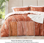 Love's cabin Terracotta Full Comforter Set - Full Size Comforter Set, 3 Pieces Cute Floral Bedding Sets for All Seasons,1 Soft Reversible Botanical Flowers Comforter and 2 Pillow Shams