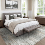 Area Rugs 9x12 for Living Room Bedroom, Modern Abstract Machine Washable Rug, Large Soft Low Pile Floor Cover with Non Slip Backing for Dining Room, Ash Gray Brown