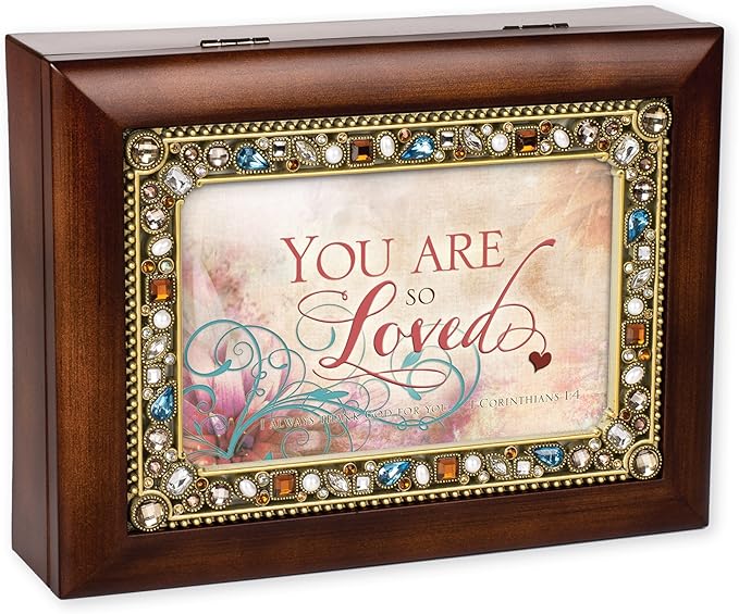 Cottage Garden You are So Loved Jeweled Musical Music Jewelry Box Plays How Great Thou Art