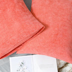 CaliTime Throw Pillow Covers Decorative 20 X 26 Inches Pack of 2 Cozy Chenille Standard Pillow Shams Cases for Couch Sofa Bed Living Room Home Living Coral
