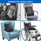 Soft Lumbar Support Pillow for Office Chair and Car Seat,Back Support Pillow for Truck Driver's Seat, Back Cushion for Pain Relief Improve Posture (Leather-Black)