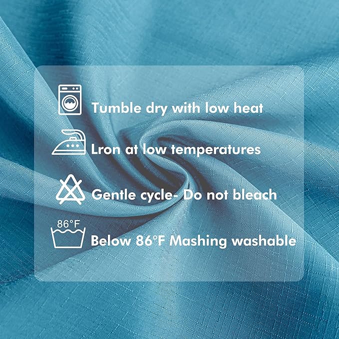 HolidayIdeas 4 Panels Faux Linen Outdoor Curtains for Patio Waterproof Teal Curtains 110" Wide x 84" Long-Outside Wide Curtains Weatherproof Privacy Textured for Pergola, Porch, Gazebo, Backyard