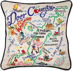 Catstudio Door County Embroidered Decorative Throw Pillow