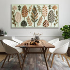Large Boho Wall Art For Living Room Chic Home Green Wall Art Modern Multicolor Print Paintings Leaves Feather Canvas Wall Art Decor Picture For Bedroom Apartment Kitchen Ready To Hang 29"W X 58"L
