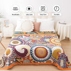 Boho Throw Blanket, 100% Organic Muslin Cotton Breathable Ultra Soft Bed Quilt Throw - All Season Floral Bird Butterfly Farmhouse Decor Blanket for Sofa Couch Chair and Gift. 60" x 80"