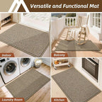 COSY HOMEER-Door-Mat 32"x48" Non Slip Absorbent Entryway Rugs Dirt Trapper Doormats Washable Entrance Mats Low Pile Welcome Floor Mat for Front Back Door and Entry Mats,Taupe