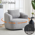 Swivel Accent Chair,360° Rotating Barrel Chair,Teddy Fleece High-Resilience Sponge Single Sofa, Easy Assembly for Living Room, Bedroom, Apartment Light Grey