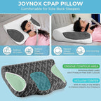 Cervical Pillows for CPAP Sleeper, Side Sleeper Pillow for Neck and Shoulder Pain, Adjustable Ergonomic Orthopedic Bed Pillow for Back, Side and Stomach Sleepers, Dark Grey