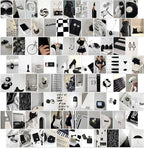 Mystic Black & White Aesthetic Wall Collage Kit – 100 Bold & Mysterious Photos, 4"x6" Semi-Gloss Prints for Teen Girls Dorm Room Decor, Monochrome Minimalist Art, Ideal Gift for Birthday & Graduation
