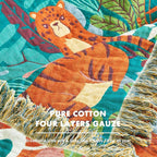 MSGKV Throw Blanket for Couch Bed Cotton Muslin Breathable Animals Twin Size Blanket 60"x80" for All Seasons Lightweight Farmhouse Blankets Home Decor