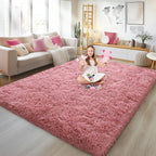 Soft Plush Shag Rug 5x7, Ultra Fluffy Rug for Living Room Bedroom, Non-Slip Fuzzy Large Area Rug for Living Room, Carpet for Girl Boy Kids, Modern Indoor Home Decor Aesthetic, Cameo Pink