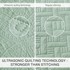 Love's cabin Quilts for Full Bed Sage Bedspreads Bedding Set - Lightweight Bedspread Comforter - Coin Pattern Bedding Coverlet for All Season - 3 Pieces (1 Quilt, 2 Pillow Shams)