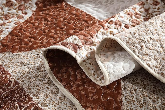 Travan 3-Piece Queen Quilt Sets with Shams Oversized Bedding Bedspread Reversible Coverlet Set, Queen Size