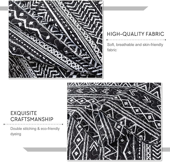 Travan 3-Piece Queen Quilt Set Striped Pattern Microfiber Soft Lightweight Bedding Set with Shams for All Season, Black Strips, Queen Size