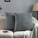 Ridhi Modern Farmhouse Pillow Covers Decorative Cotton Throw Pillow Covers Set of 2 Peacock Blue Cushion Covers for Boho Couch Sofa Bed Living Room Spring Home Decor 16x16