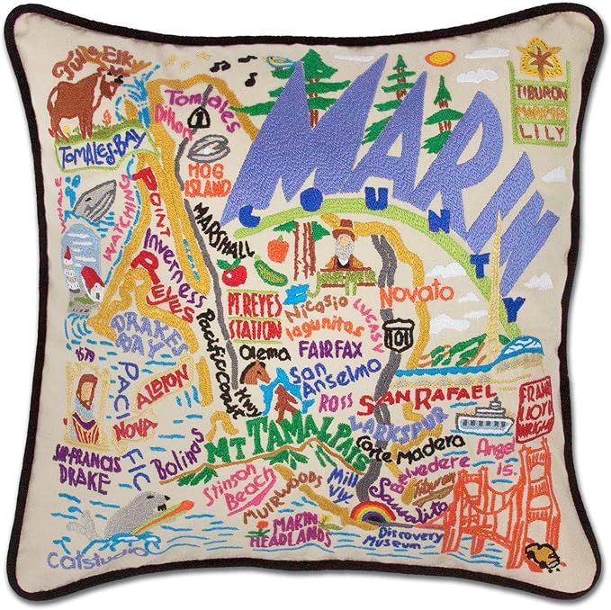 Catstudio Marin County Embroidered Decorative Throw Pillow